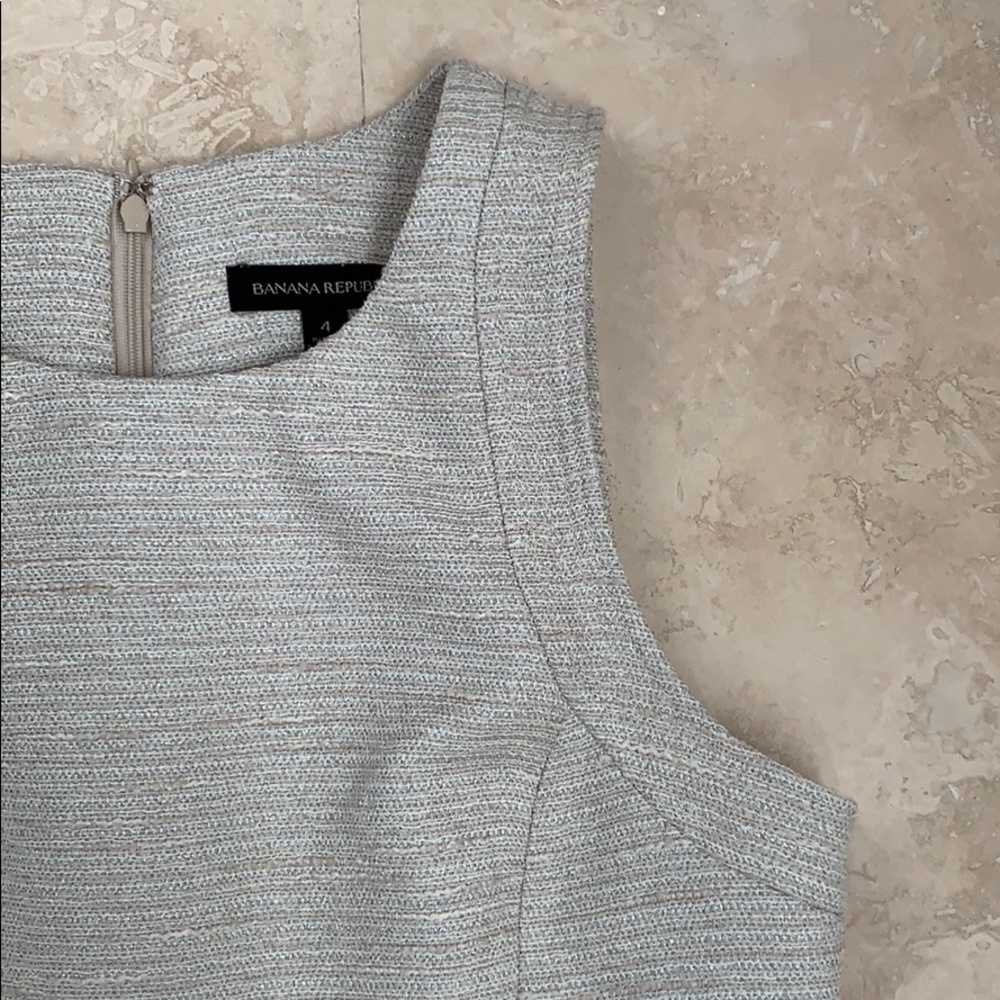 Champaign and Silver Peplum Top - Banana Republic